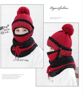 Beanie Hat with Scarf and Mask