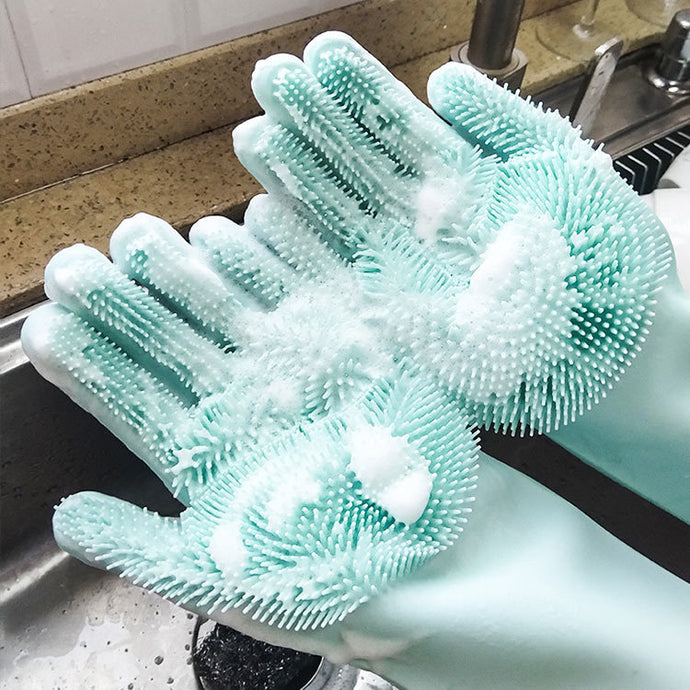 Silicone Dishwashing  Scrub Gloves