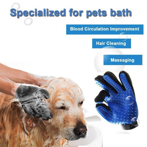 Pet deshedding brush glove