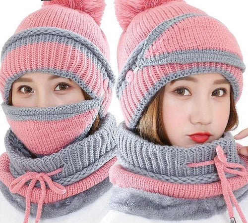 Beanie Hat with Scarf and Mask