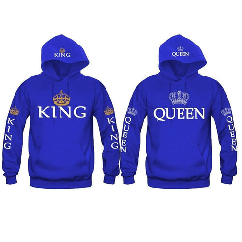 Blue King & Queen Hoodies